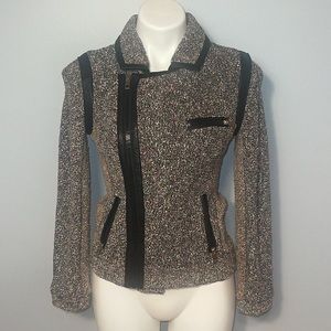 rag & bone Barneys NY Co-Op Heather Gray Jacket Blazer Black Zipper Deta…